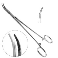 Schnidt Tonsil Hemostatic Forceps 7 1/2" Slight Curved with One Open Finger Ring