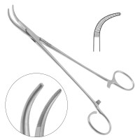 Schnidt Tonsil Hemostatic Forceps 7 1/2" Strong Curved One Open Finger Ring
