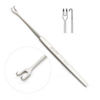 Freer Skin Hook Double Prongs 2.5mm 6" Sharp