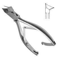 Nail Nipper 5 1/2" Somdahl  Angled Concave Leaf Spring Locking Clip Knurled Handle