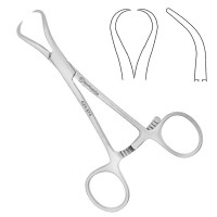 Bone Reduction Forceps 5 1/2" Curved Pointed Tips