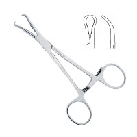 Bone Reduction Forcep 5" Curved 15mm Serrated With Pointed Tips Maximum Opening 16mm