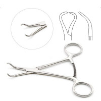 Bone Reduction Forcep 5" Curved One Step Pointed Tip Maximum Opening 13mm