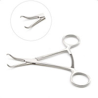 Bone Reduction Forcep 5" Curved One Step Pointed Tip Maximum Opening 13mm