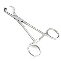 Plate and Bone Holding Forceps 5" One Pointed and One Footplate Tip Maximum Opening 16mm