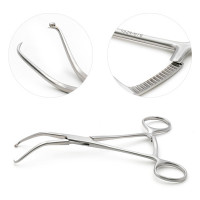 Bone Reduction Forcep 6 3/4" Curved With Guide .045" (1.1mm) Maximum Opening 18mm