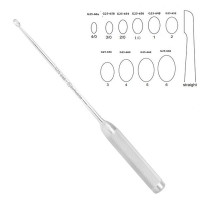 Bone Curette 15" Hollow Handle Straight Oval #6 (11.4mm)
