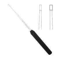 Curette Box Large Handle 17" Straight Plastic Handle 9" Black 6x10mm Fenestration Sharp Blunt