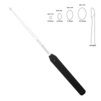Curette Large Handle 17" Straight Plastic Handle 9" Black Oval 2.5mm