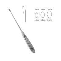Halle Curette 8 1/2" Hollow Handle Straight Malleable Oval Size 3 (6.8mm)