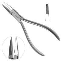 Flat Nose Pliers 5 1/2" Cross Serrated Jaw 5mm Tip