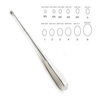 Brun Curette Hollow Handle Straight Shaft Oval Cup 8” #2 (4.8mm)