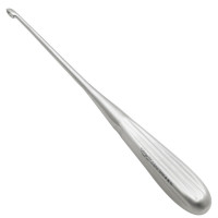 Brun Curette Hollow Handle Straight Shaft Oval Cup 8” #4 (6.1mm)