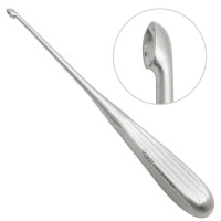 Brun Curette Hollow Handle Straight Shaft Oval Cup 8” #4 (6.1mm)