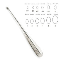 Brun Curette Hollow Handle Straight Shaft Oval Cup 9” #1 (4.3mm)