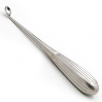 Brun Curette Hollow Handle Angled Shaft Oval Cup 7” #0 (3.7mm)