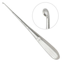 Brun Curette 8” Hollow Handle Angled Shaft Oval Cup #5 (6.7mm)
