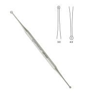 Curette Excavator 5 1/2" Double End With Holes 3mm and 4mm