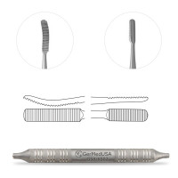 Miller Colburn Bone File #2 Double Ended Downcutting 7" Curved Up/Straight Oval Serrated 7mm-6mm
