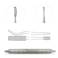 Miller Colburn Bone File #3 Double Ended Downcutting 7" Curved Up-Straight Oval Serrated 7mm-5mm