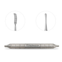 Miller Colburn Bone File #3 Double Ended Downcutting 7" Curved Up-Straight Oval Serrated 7mm-5mm