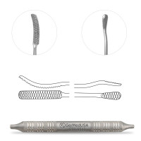 Miller Colburn Bone File #2 Double Ended 7 1/2" Curved Up/Straight Oval Cross Serrated 5mm-4.5mm