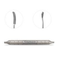 Miller Colburn Bone File #2 Double Ended 7 1/2" Curved Up/Straight Oval Cross Serrated 5mm-4.5mm