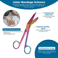 Rainbow Color Coated Bandage Scissors